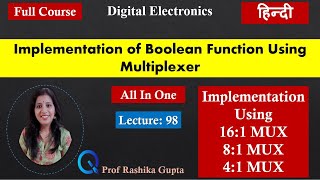 98 Boolean Function Implementation Using Multiplexer Using 161 MUX 81 MUX41 MUX हिंदी में [upl. by Brost]