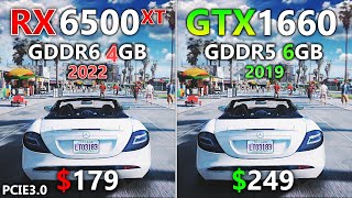 RX 6500 XT vs GTX 1660 PCIE 30  Test in 9 Games [upl. by Sucul552]