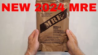 US MRE Pork Sausage in Cream Gravy Menu 4 mrereview [upl. by Alrich]