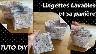 TUTO COUTURE coudre lingette lavable et Panière en tissu DIY sans patron [upl. by Panaggio570]