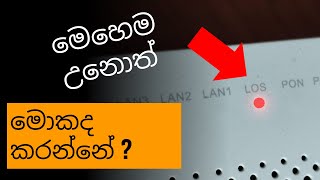 Fiber connection එකේ LOS ලයිට් පත්තු උනොත් මොකද කරන්නේ  How to fix the LOS light blinking issue [upl. by Ynolem]