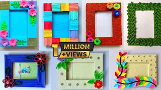 7 Easy and quick Photo frame Making ideas  Beautiful handmade Photo frames for Wall [upl. by Nollad980]