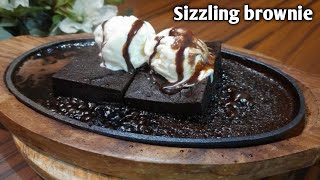 Homemade easy sizzling brownie  sizzling brownie with ice cream  how to make sizzling brownie [upl. by Aihtebat]