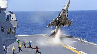 AV8B Harrier II Showing the Insane Jump on Aircraft Carrier [upl. by Varian]