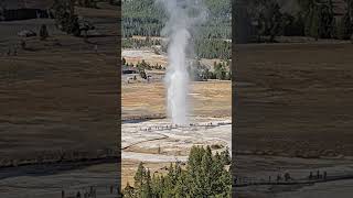 Beehive geyser eruption veiwed from the old faithful overlook hike geyser yellowstonenationalpark [upl. by Ardnossak]