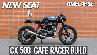 Honda CX 500 Cafe Racer Build  Installing a new seat Timelapse [upl. by Sapphira]