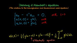 Wave equation Deriving dAlemberts Equation [upl. by Mayda]