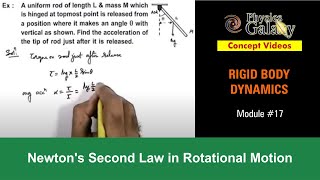 Class 11 Physics  Rigid Body Dynamics  17 Newtons Second Law in Rotational Motion  JEE amp NEET [upl. by Eseerehc]