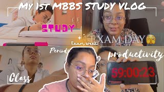 My 1st MBBS Study Vlog 🥹🫣Exam Week Study Vlog2nd yr MBBS STUDENTMBBSTanisholic [upl. by Sonni]