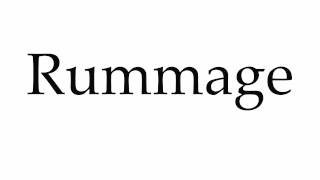 How to Pronounce Rummage [upl. by Rola]