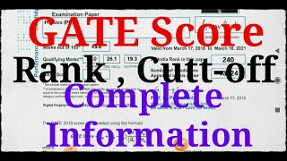 GATE Score  Rank  Cut off Complete Information  How to Calculate GATE Score  GATE Exam [upl. by Harbert]