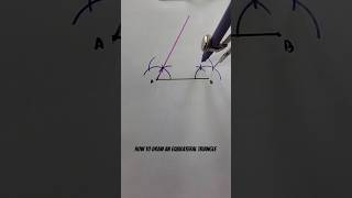 how to draw an equilateral triangle maths shortvedios shortsyoutube shorttrick viralshort [upl. by Anole466]