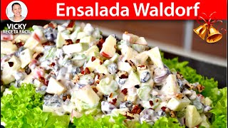 ENSALADA WALDORF Ensalada de Manzana Navideña  Vicky Receta Facil [upl. by Aneert]