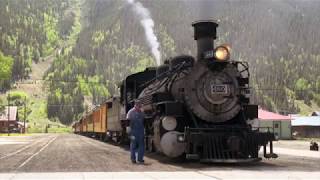 With the steam locomotive from Durango to Silverton in the US Colorado [upl. by Eelannej]