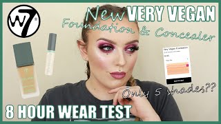 NEW W7 VERY VEGAN FOUNDATION amp PERFECTLY MATTE CONCEALER REVIEW  8 Hour Wear Test  Auroreblogs [upl. by Uzziel163]