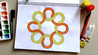 Circular Geometric Patterns  How to Draw Circle Geometrical Patterns  Simple Spiral Patterns [upl. by Arval]