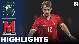 Michigan State vs Maryland  What a Game  Highlights  NCAA College Soccer  October 15 2023 [upl. by Aiyt]