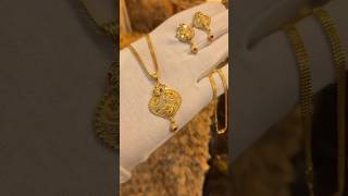 latest gold pendant with earring designs 💯👌viralvideo gold pendant earrings new designshorts [upl. by Chip]