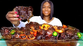 OXTAILS MUKBANG  MELT IN MOUTH  STEW JUICY OXTAIL  Jamaican Oxtail Recipe  Mukbang [upl. by Borman902]