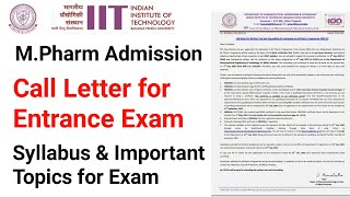 IIT BHU M PHARM ENTRANCE EXAM amp INTERVIEW FULL INFORMATION  PATTERN SYLLABUS IMPORTANT TOPICS [upl. by Vedi]