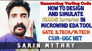 Design amp Simulation of CMOS Inverter in MicroWind EDA Tool Generating Verilog Code of CMOS Inverter [upl. by Neelik710]