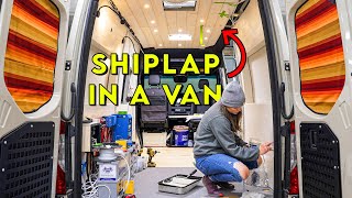 Installing Plywood Walls amp Shiplap Ceiling in a Camper Van [upl. by Carothers868]