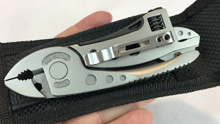 Adjustable wrench pliers emergency survival multifunction pocket multitool review [upl. by Ansley]