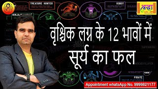 वृश्चिक लग्न के 12 भावों में सूर्य का फल  SUN AT 12 DIFFERENT PLACES IN SCORPIO ASCENDANT [upl. by Enelyt]