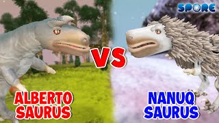 Albertosaurus vs Nanuqsaurus  Forest Dino vs Tundra Dino S1E1  SPORE [upl. by Orbadiah]