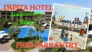 Lapita hotel Dubai parks and resorts Staycation in Dubai Legoland Dubai  4K [upl. by Camella]