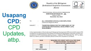 Usapang CPD  CPD Updates atbp [upl. by Akined]