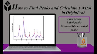 How to find peaks and calculate FWHM of data in Origin [upl. by Eycats]