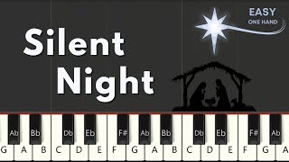 Silent Night  Easy Piano Tutorial For Beginner  1 Hand Play Along [upl. by Mersey999]