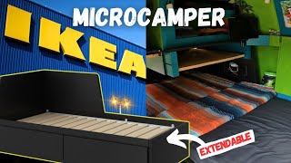 I built a IKEA BED into a MICROCAMPER  and THIS is how i did it [upl. by Annadiana]