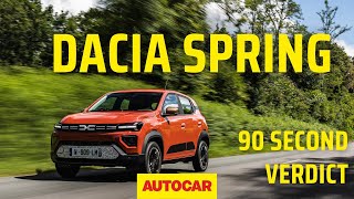 Dacia Spring  90 Second Review of £15k EV [upl. by Dnomse120]