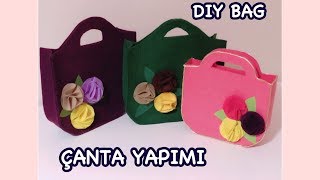 ÇOK KOLAY KEÇEDEN ÇANTA YAPIMI  EASY MAKING BAG  No Sew [upl. by Greysun]