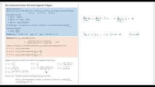 Grenzwerte berechnen — Grenzwertsätze für konvergente Folgen [upl. by Eilagam]