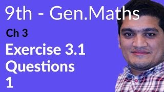 9th Class General Math Ch 3 lec 1Exercise 31 Question no 1 Matric part 1 Math [upl. by Jeromy]