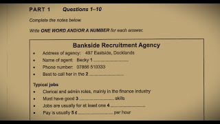 Bankside Recruitment Agency ielts listening  HD Audio 720p Bankside [upl. by Nillor702]