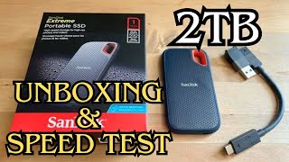 Sandisk 2TB Portable SSD Unboxing Review and Speed Test 800MBs [upl. by Airekahs]