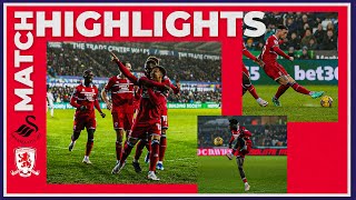 Match Highlights  Swansea City 1 Boro 2  Matchday 22 [upl. by Kcirdehs]