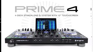 Denon DJ PRIME 4  4Deck Standalone DJ Controller with 101quot Multigesture Touchscreen [upl. by Cohette]