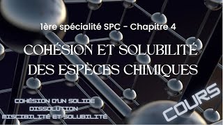 4  Cohésion et solubilité des espèces chimiques [upl. by Evvy]