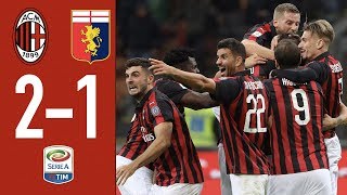 Highlights AC Milan 21 Genoa  Rescheduled Matchday 1 Serie A 20182019 [upl. by Ponzo]