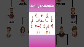 English vocabulary family members family tree shortvideo [upl. by Anileme]