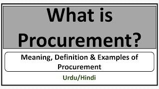 What is Procurement [upl. by Aneelak]