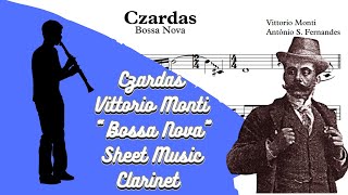 Czardas  Vittorio Monti quotBossa Novaquot SheetMusic Clarinet PlayAlong [upl. by Eras]