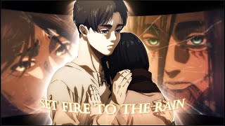 🕊️ Erens Death 🕊️  Set Fire To The Rain  AOT ◂ 𝙰𝙼𝚅 ∫ 𝙴𝙳𝙸𝚃 ┆▸ 4K [upl. by Elem58]