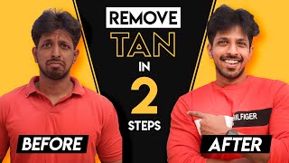 DETAN IN 2 STEPS  Tan Removal Face Mask Best Sunscreen  Men amp Women [upl. by Suirtemid]