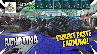 How To Make A Cement Paste Farm Achatina Taming  ARK Lost Island [upl. by Galven]